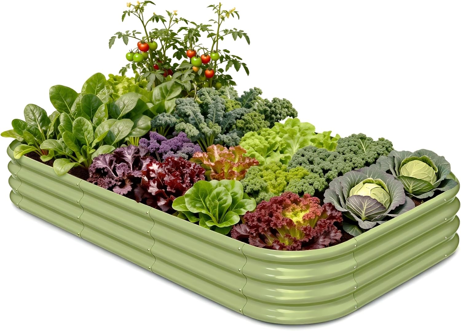 Raised Bed Planter Box - Gegalvaniseerde verhoogde moestuinbak 8x4x1 ft, 30