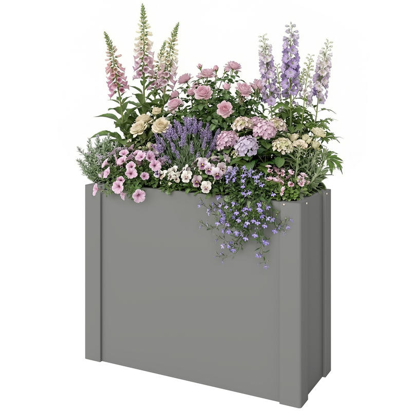 Raised Bed Planter Box - Outsunny Verhoogd Moestuinbak Galvaniseerd Plantenbak Buiten