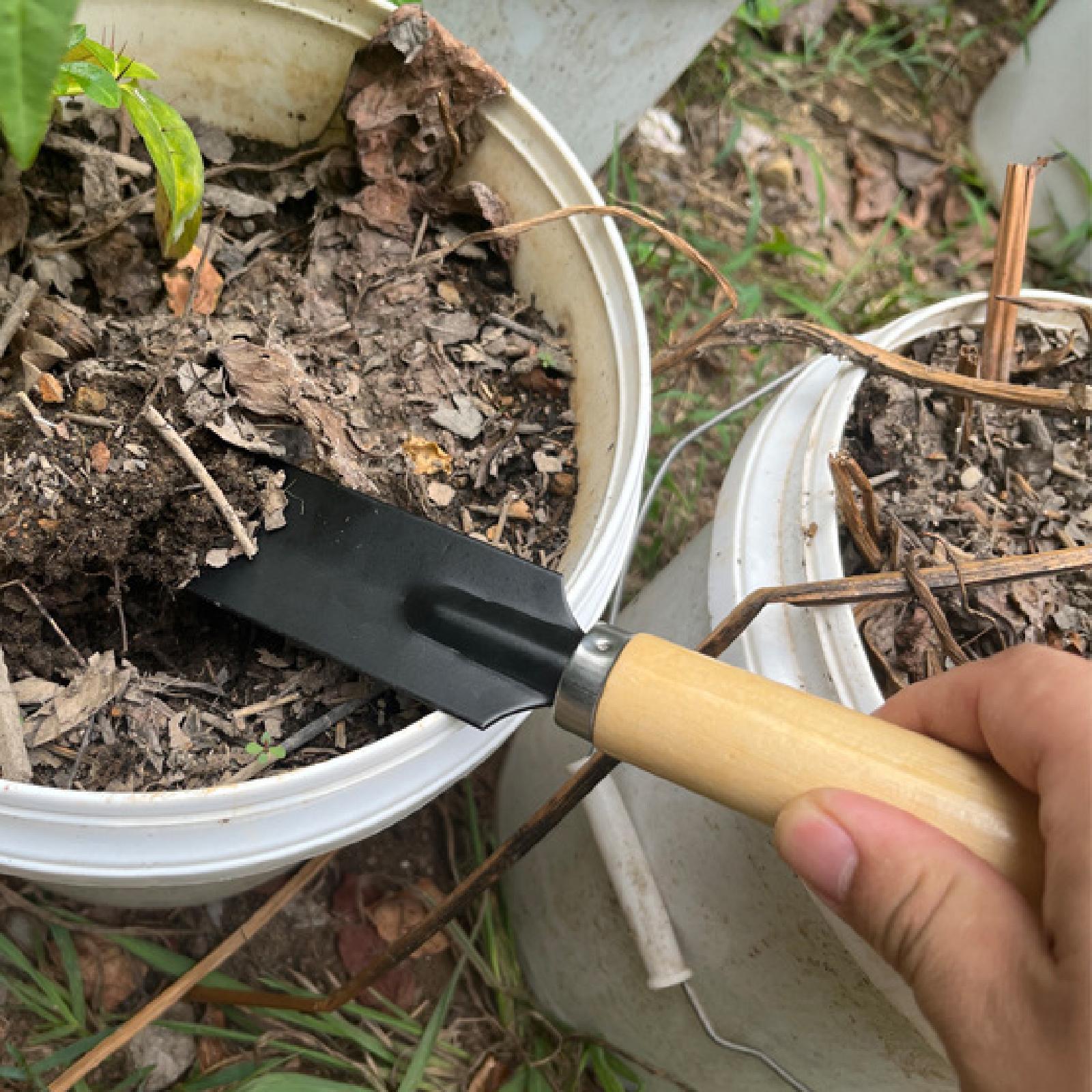 Garden Hand Trowel - Klein tuinspade graafgereedschap Houten handvat Multifunctioneel