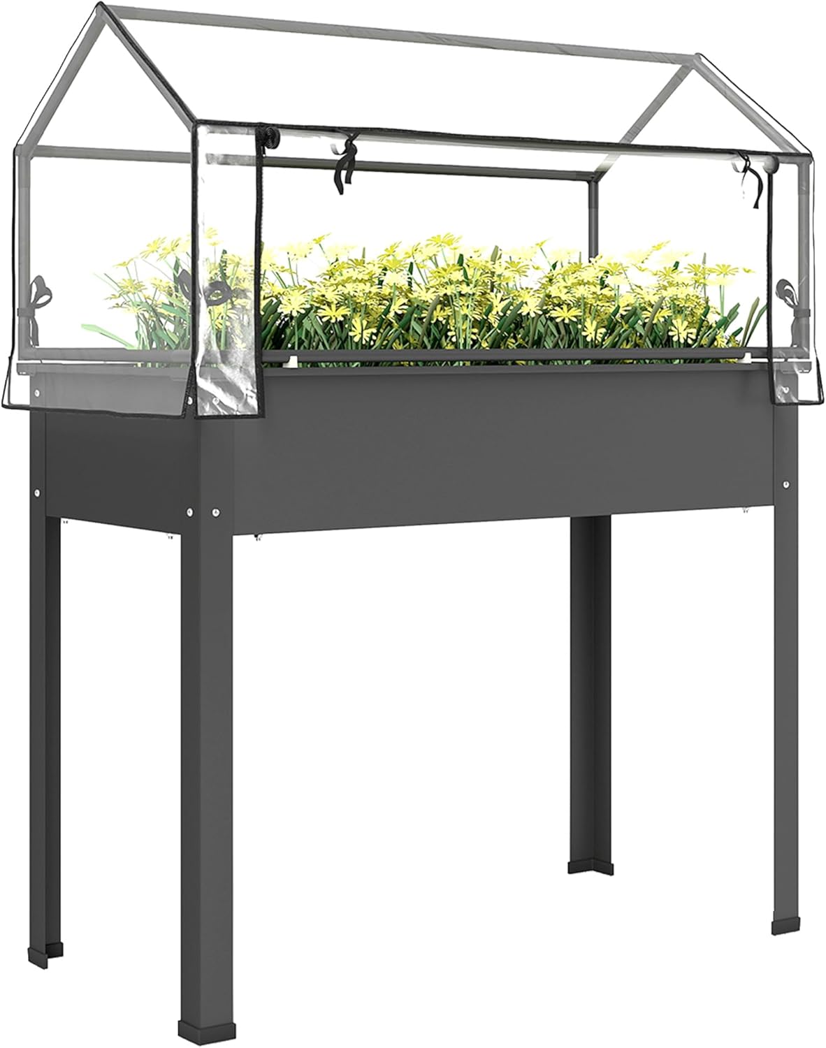 Raised Bed Planter Box - Verhoogd tuinbed met kasafdekking, verhoogde plantenbak
