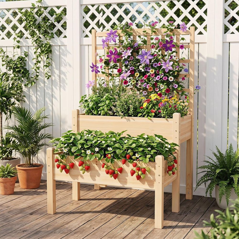 Verhoogd tuinbed met pergola,  - Raised Bed Planter Box recensie en prijs