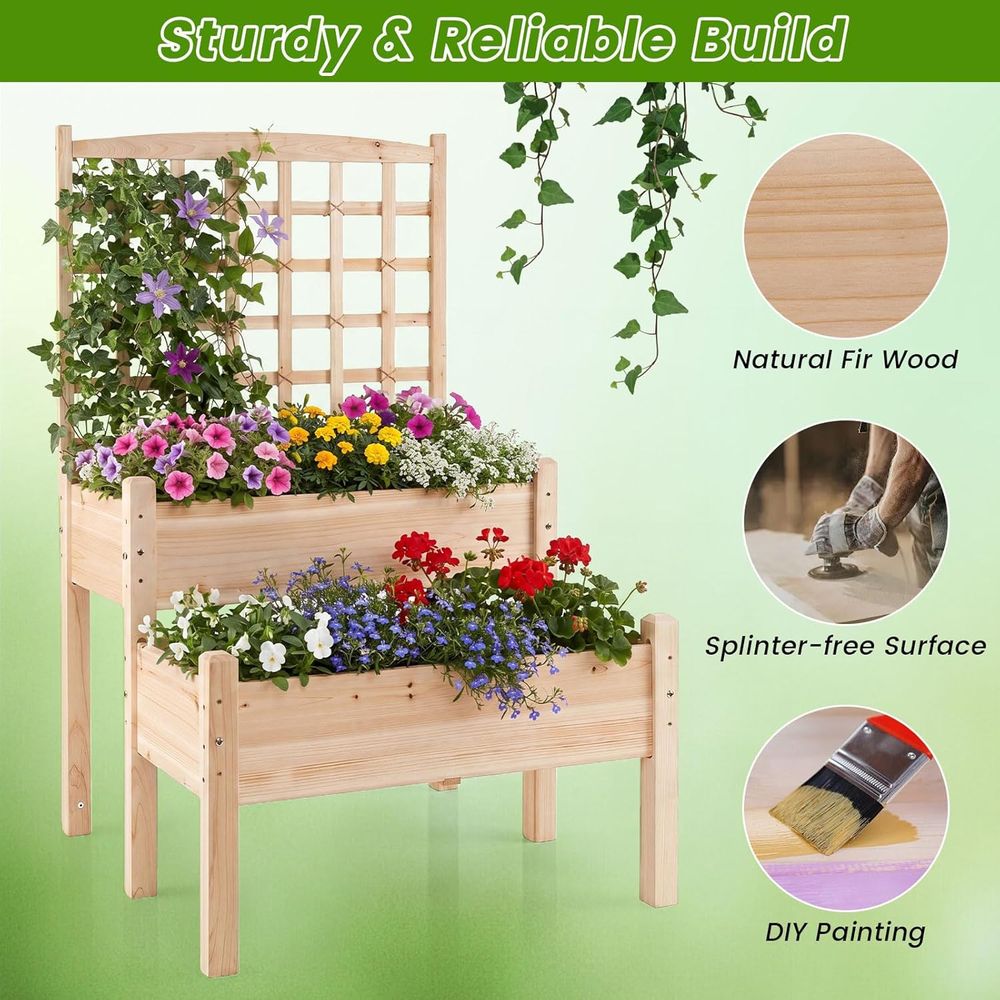 Verhoogd tuinbed met pergola,  - Raised Bed Planter Box recensie en prijs