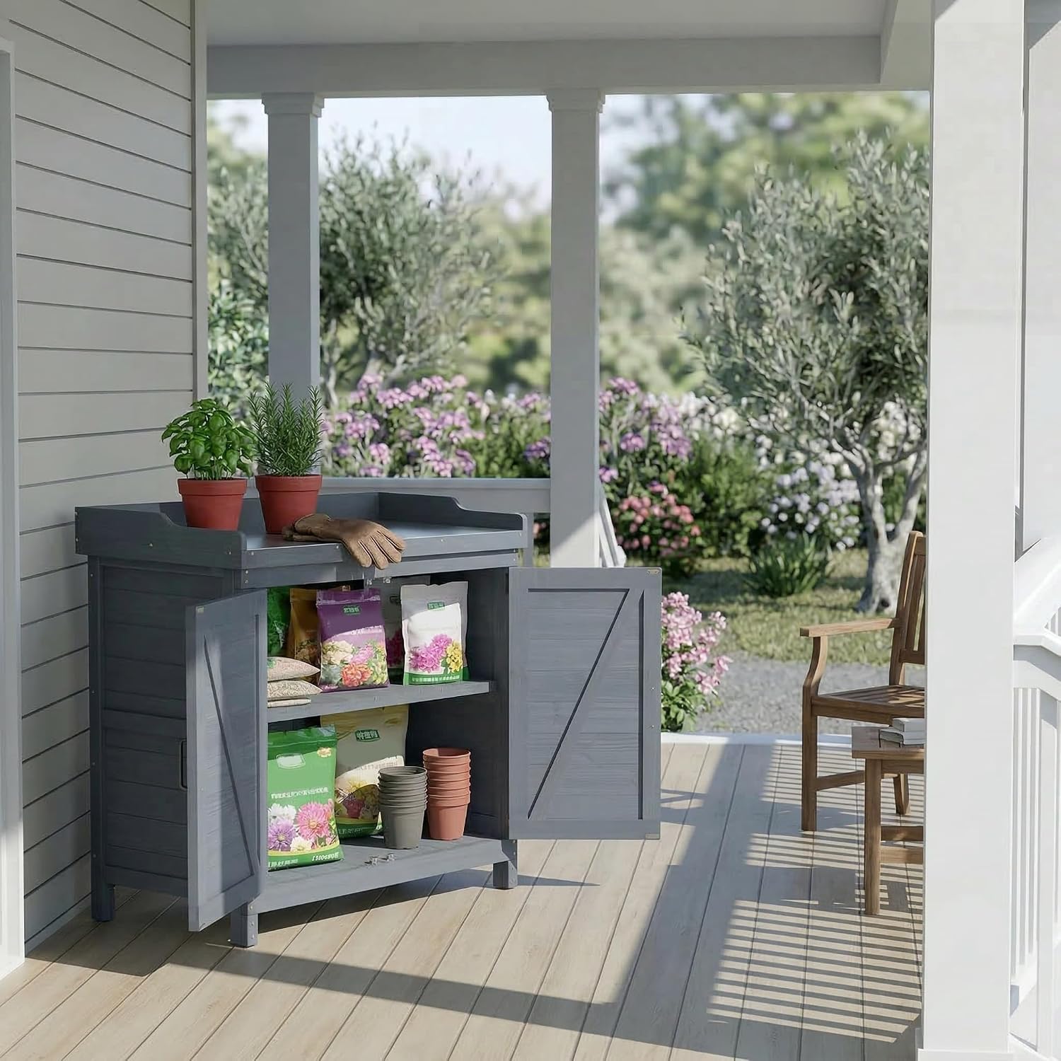 Buitenopbergkast met werkbank  - Gardening Tool Diy recensie en prijs