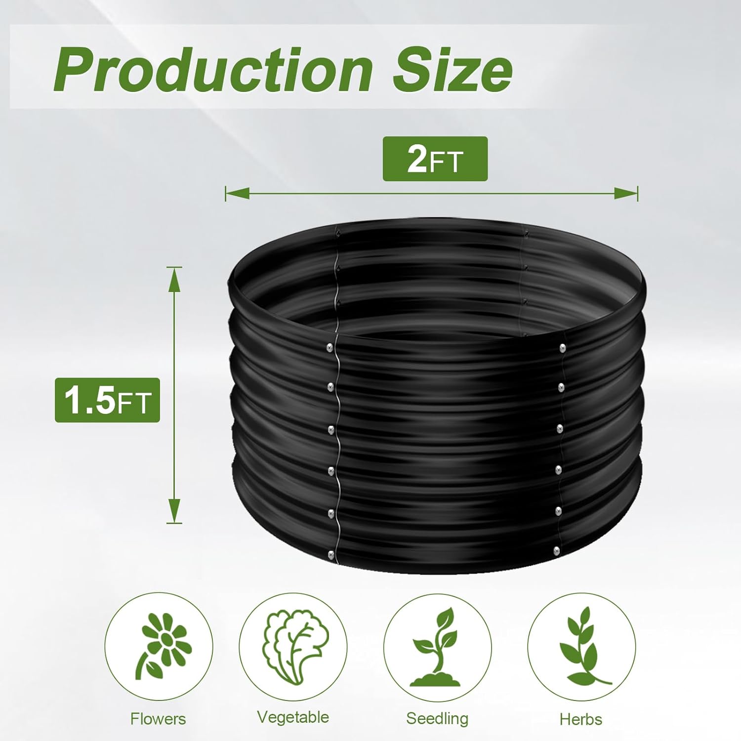 2-pack 2x2x1,5ft ronde gegalva - Raised Bed Planter Box recensie en prijs
