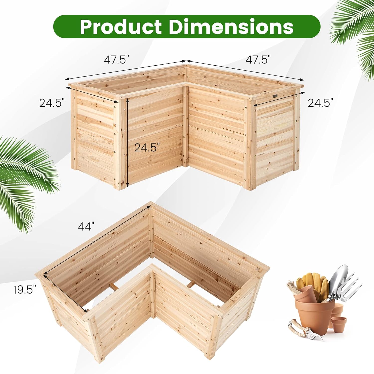 Verhoogd houten plantenbak, 47 - Raised Bed Planter Box recensie en prijs