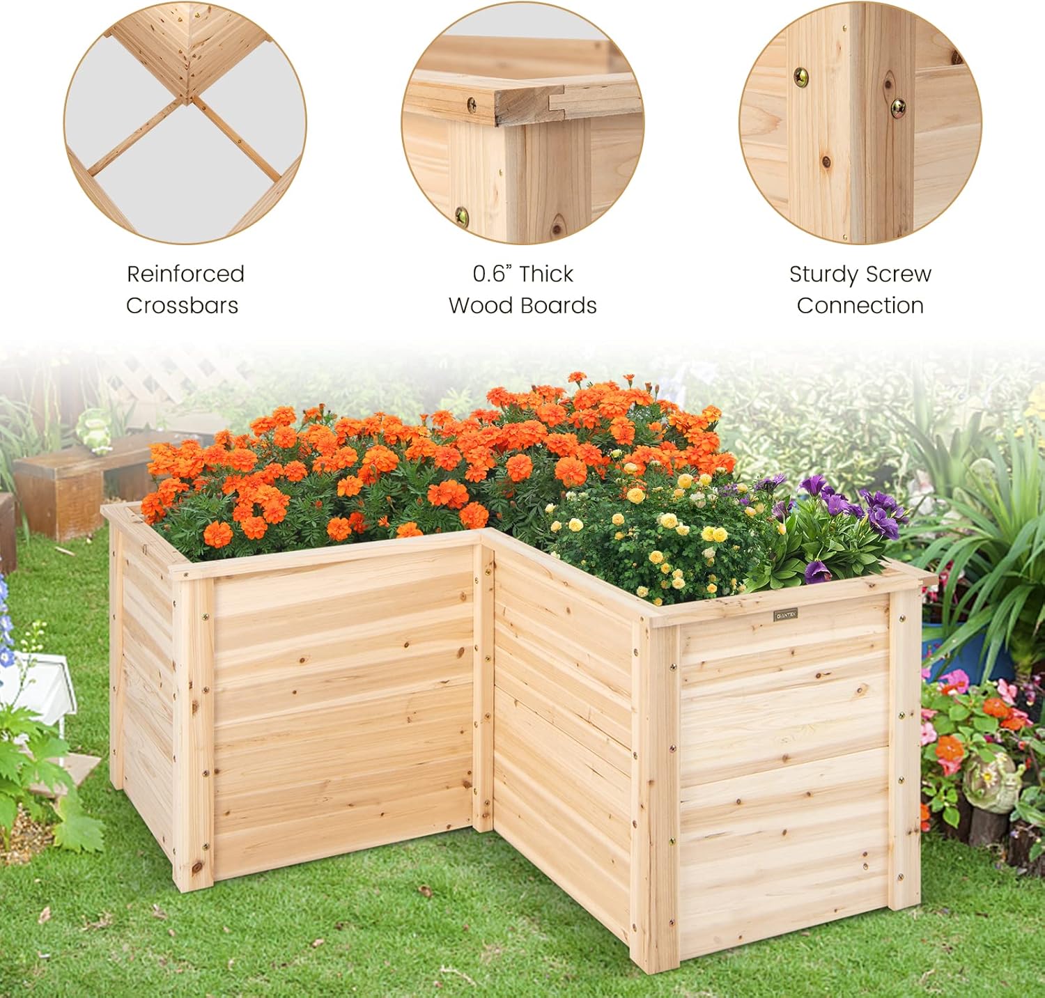 Verhoogd houten plantenbak, 47 - Raised Bed Planter Box recensie en prijs