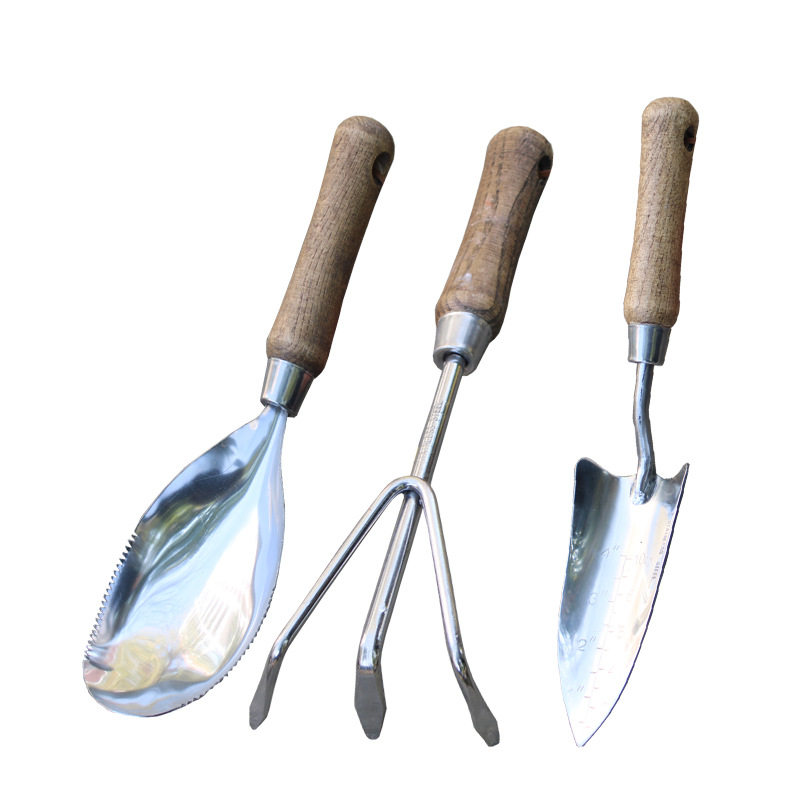 8-delige roestvrijstalen tuing - Gardening Tools Wooden recensie en prijs