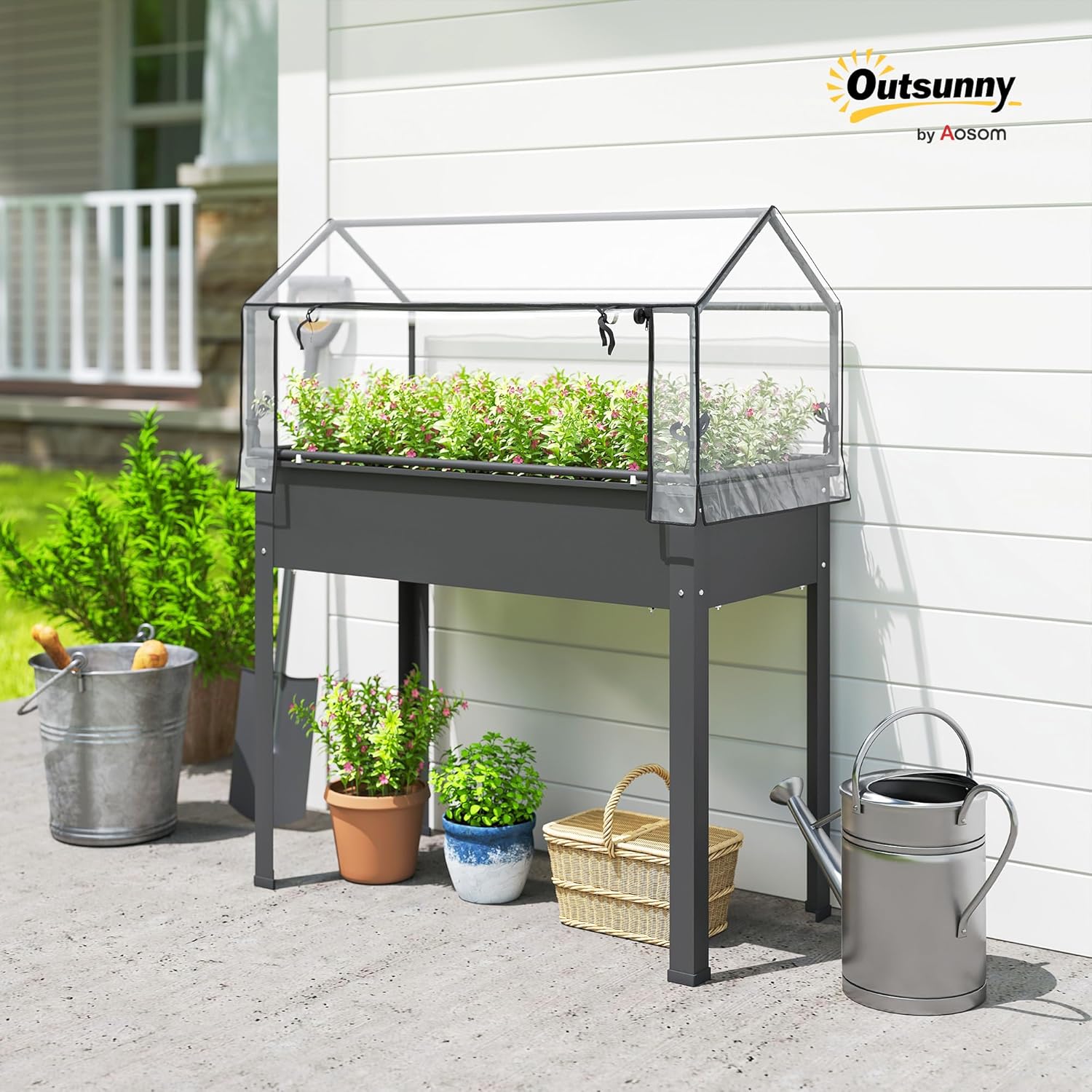 Verhoogd tuinbed met kasafdekk - Raised Bed Planter Box recensie en prijs